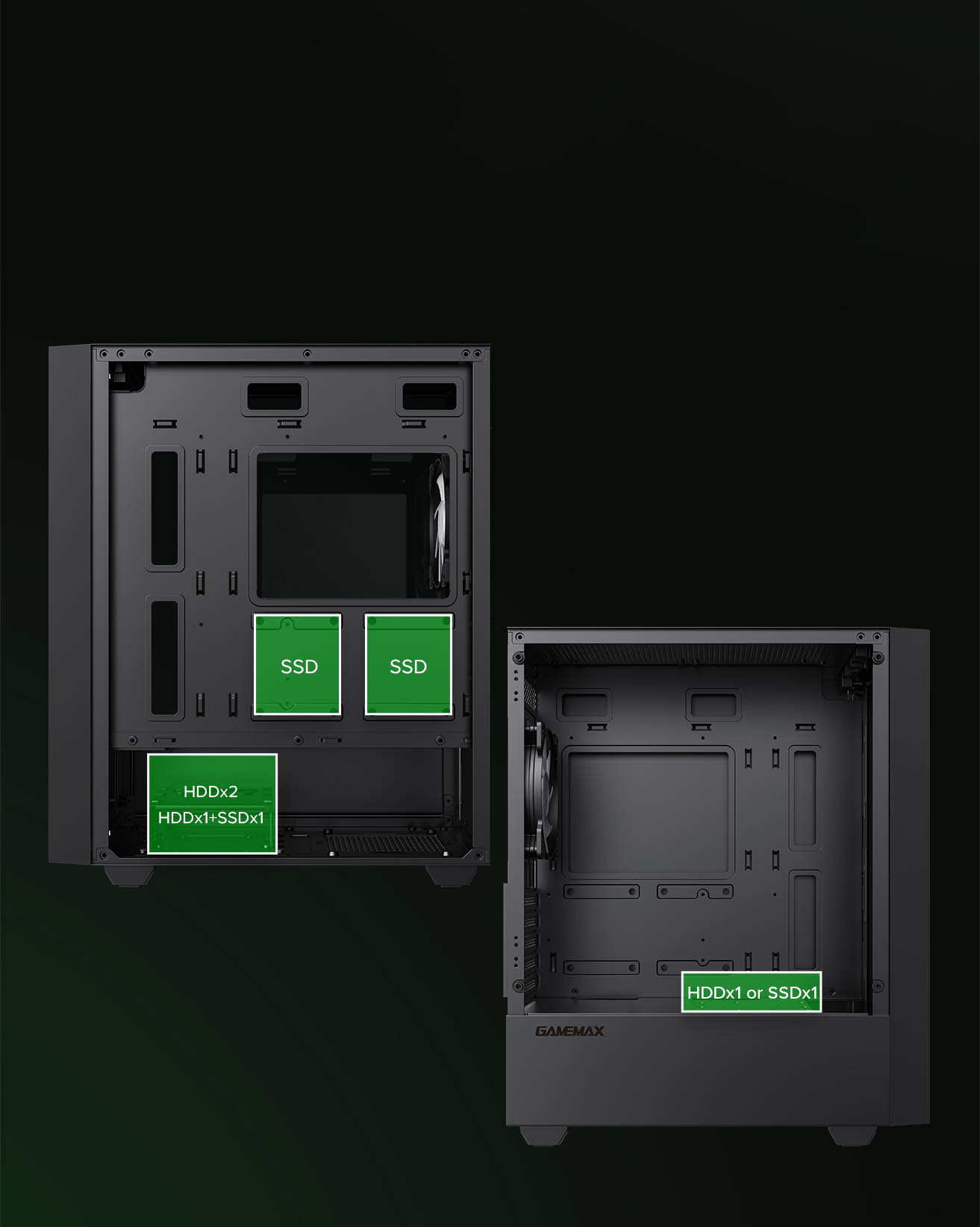 GAMEMAX Storm WH Black Micro-ATX Gaming Case